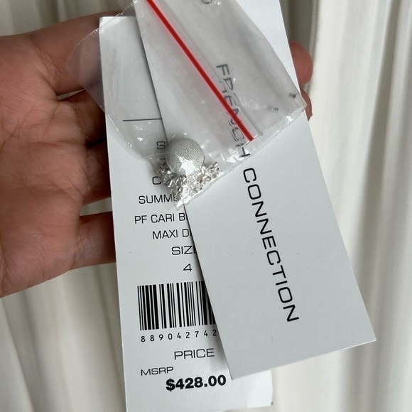 French Connection Cari Wedding Dress Style 71JOI SUMMER WHITE PF CARI LS MAXI - Picture 4 of 12